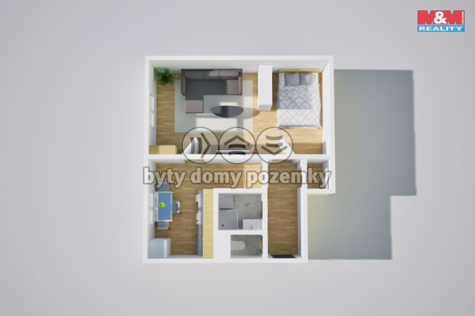 Prodej, Byt 1+1, Krupka