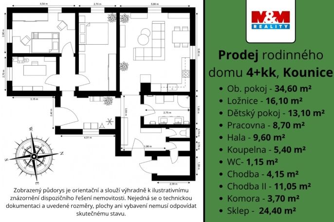 Prodej, Rodinný dům, Kounice