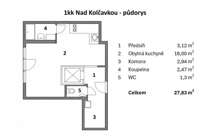 Prodej, Byt 1+kk, Praha