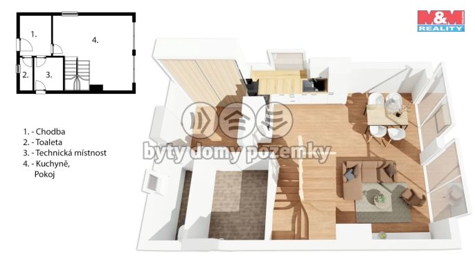Prodej, Byt 3+kk, Černá v Pošumaví