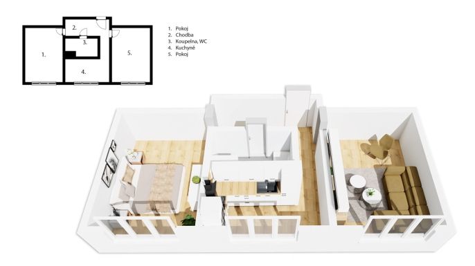 Prodej, Byt 2+1, Roztoky