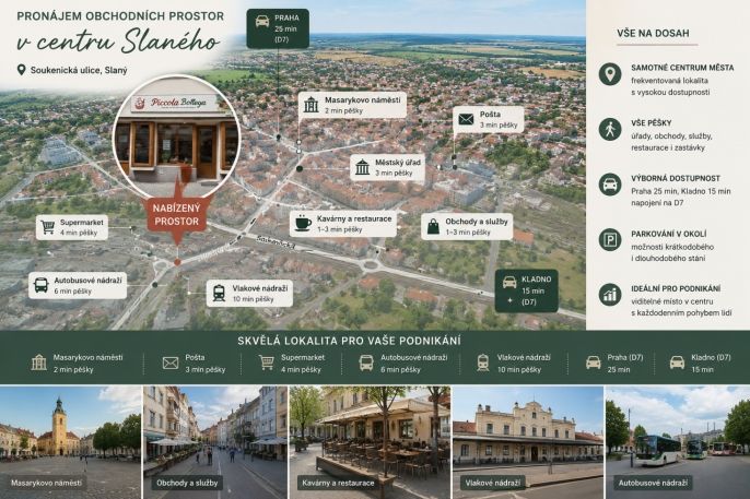 Pronájem, Obchod a služby, Slaný