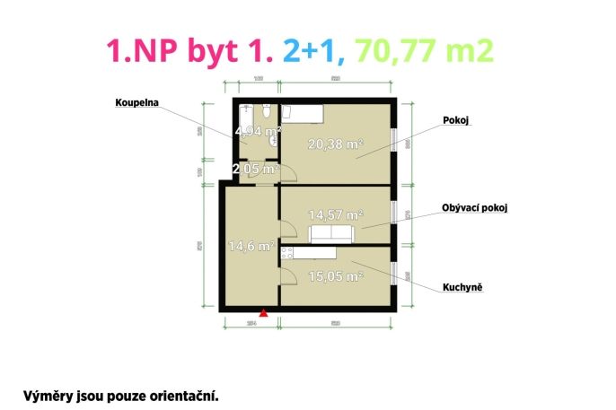 Pronájem, Byt 2+1, Chodová Planá