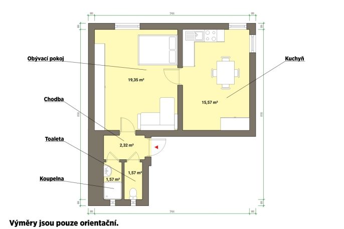 Pronájem, Byt 2+kk, Planá