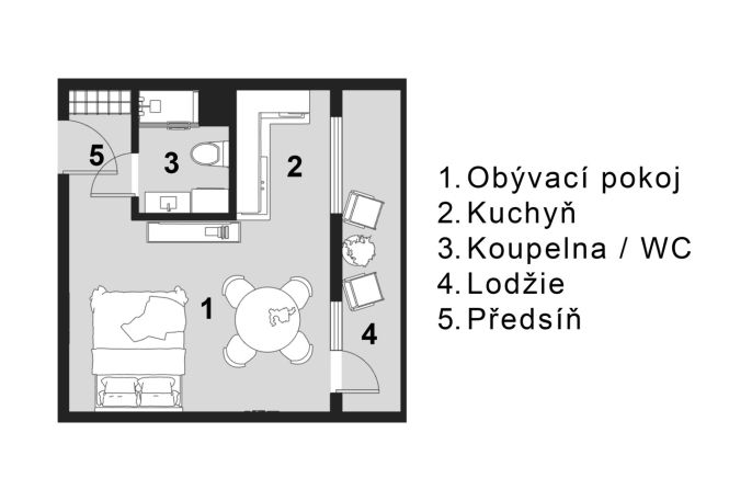Prodej, Byt 1+1, Slaný