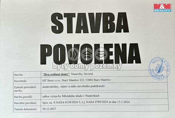 Prodej, Pozemek k bydlení, Nasavrky