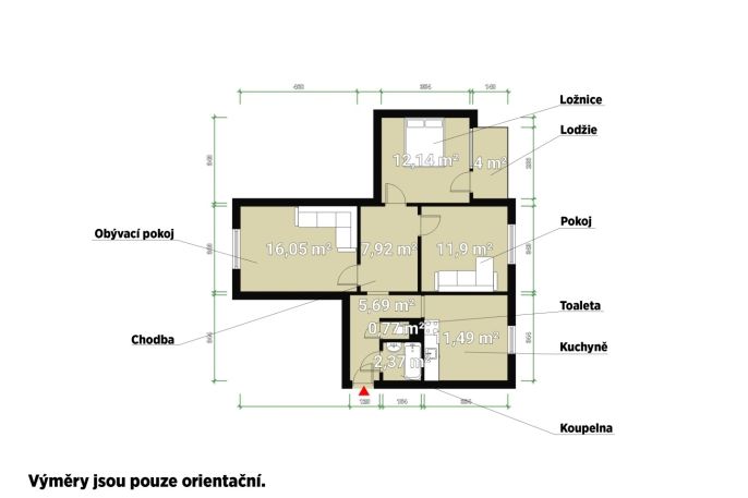 Prodej, Byt 3+1, Žlutice