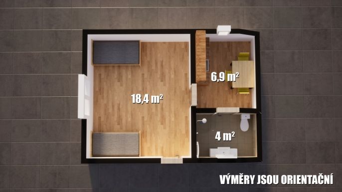 Pronájem, Byt 1+kk, Plazy