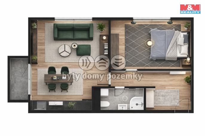 Prodej, Byt 2+kk, Žleby