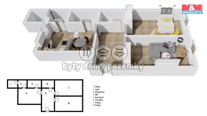 Prodej, Byt 2+1, Holešov