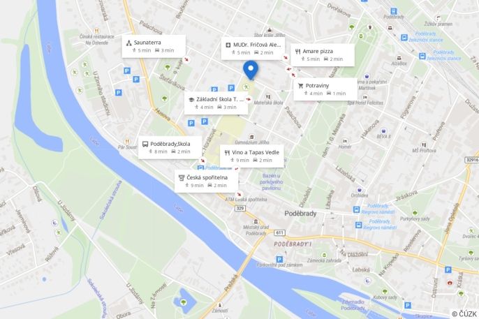 Pronájem, Byt 1+1, Poděbrady