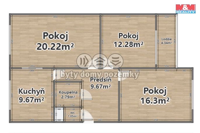 Prodej, Byt 3+1, Strašice