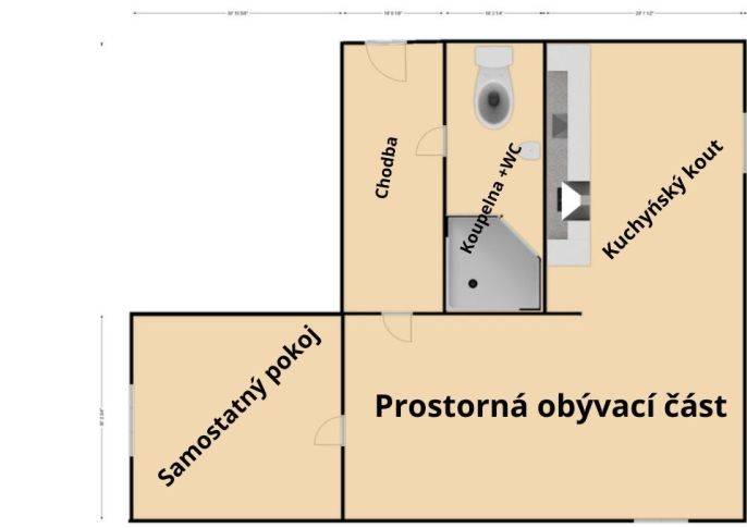 Pronájem, Byt 2+kk, Jihlava