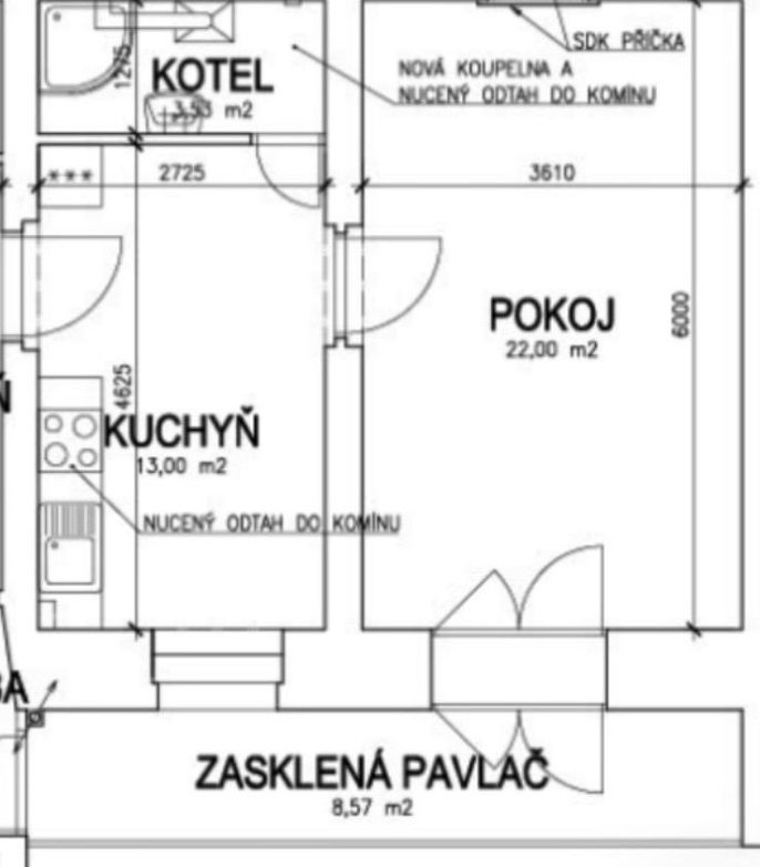 Pronájem, Byt 2+kk, Praha