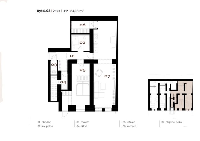 Prodej, Byt 1+kk, Praha