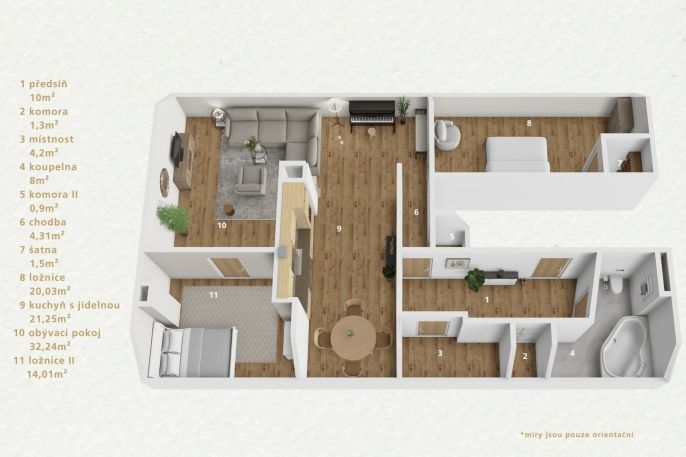 Pronájem, Byt 3+1, Cheb