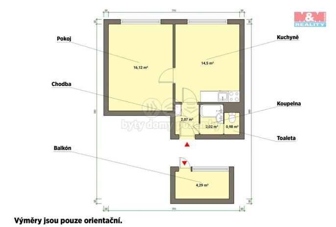 Pronájem, Byt 1+1, Luby