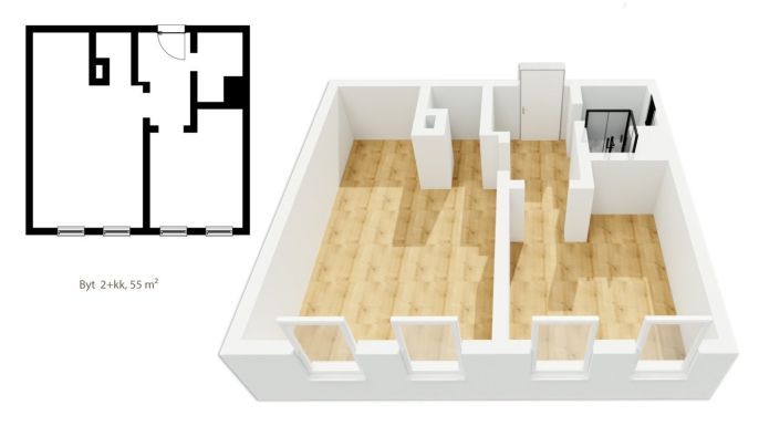 Prodej, Byt 2+kk, Bedřichov