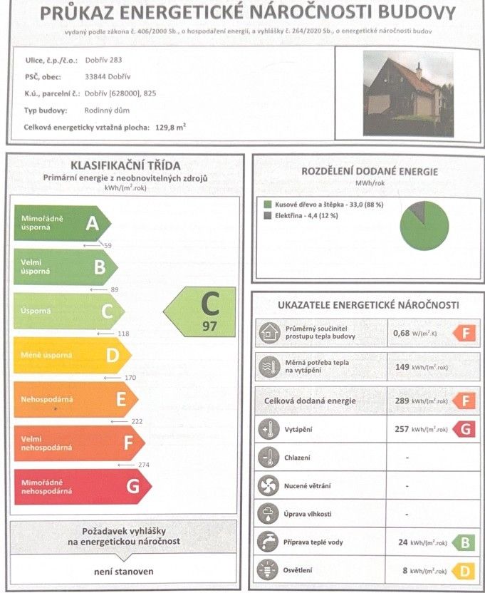 Prodej, Rodinný dům, Dobřív