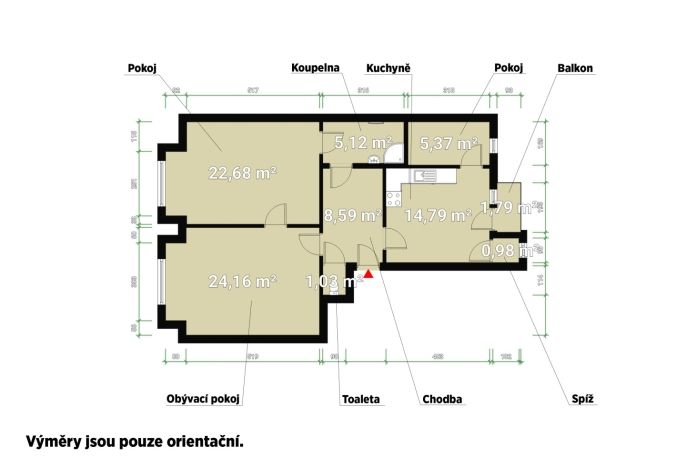 Pronájem, Byt 2+1, Plzeň