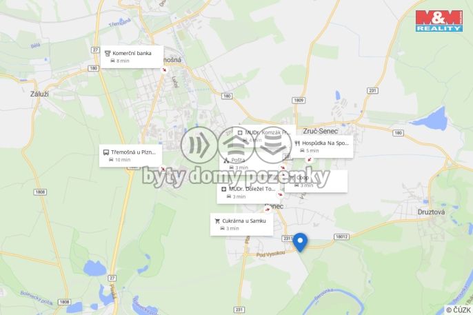 Prodej, Pozemek k bydlení, Zruč-Senec