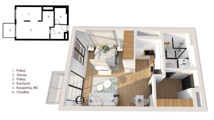 Prodej, Byt 1+kk, Kralupy nad Vltavou