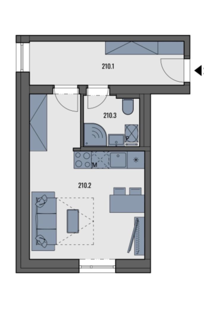 Pronájem, Byt 1+kk, Tuchoměřice