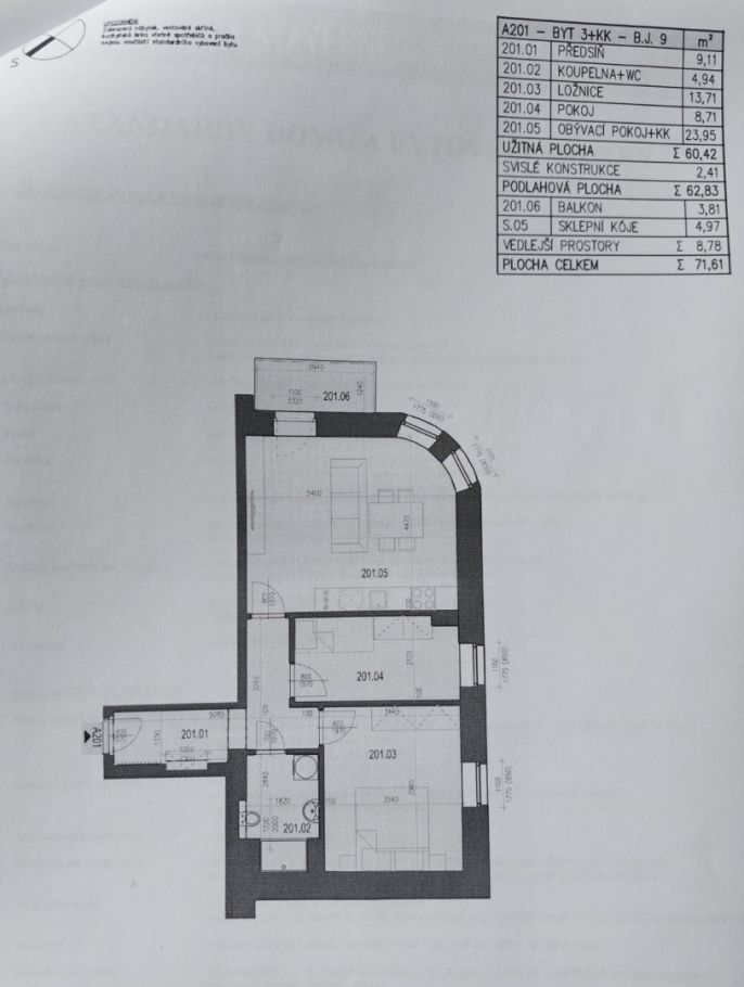 Pronájem, Byt 3+kk, Čáslav