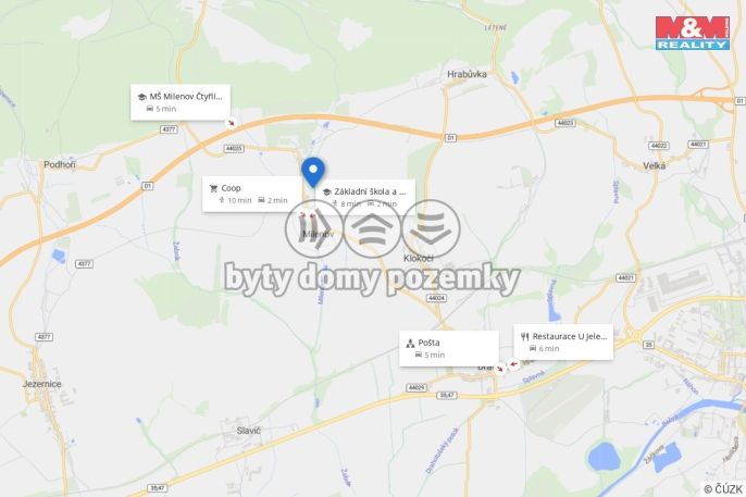 Prodej, Pozemek k bydlení, Milenov