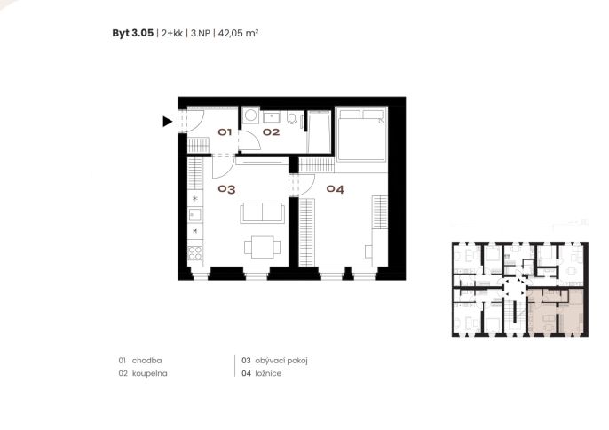 Prodej, Byt 2+kk, Praha