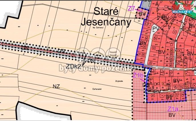 Prodej, Pozemek k bydlení, Staré Jesenčany