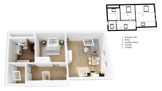 Prodej, Byt 2+kk, Bělá pod Bezdězem