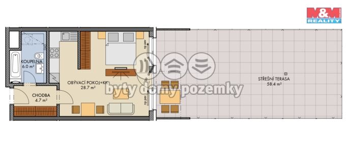 Prodej, Byt 1+kk, Praha