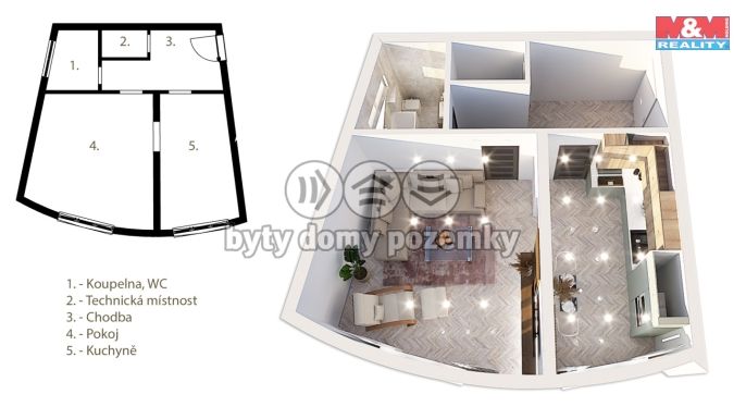 Prodej, Byt 1+1, Ostrava