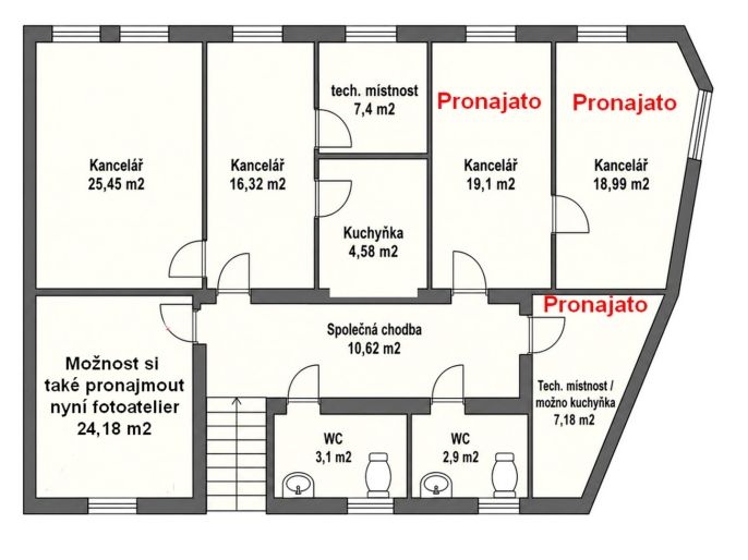 Pronájem, Kancelářský prostor, Litoměřice
