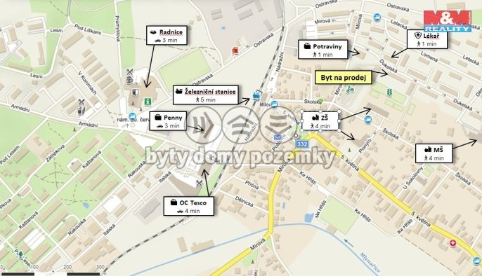 Prodej, Byt 3+1, Milovice