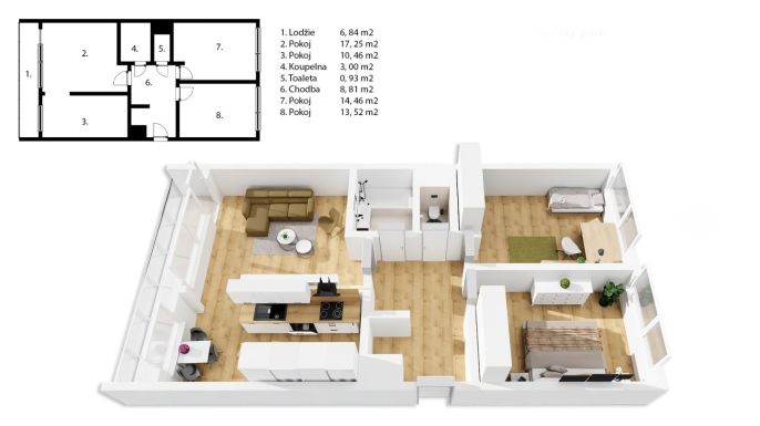 Prodej, Byt 3+1, Praha