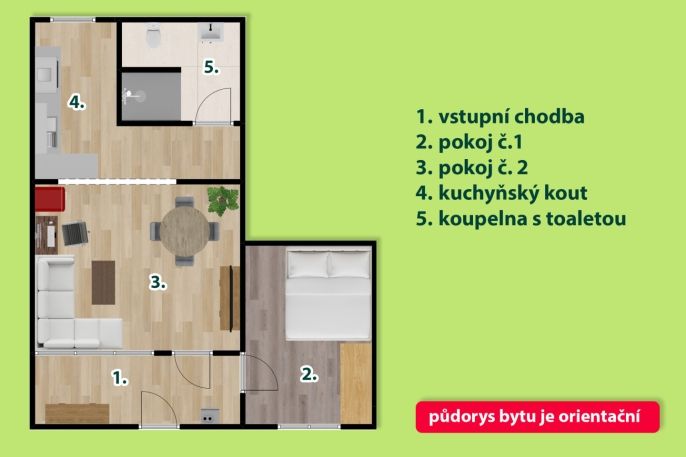 Pronájem, Byt 2+kk, Holice