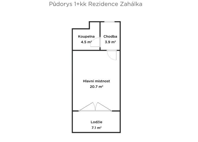 Pronájem, Byt 1+kk, Praha