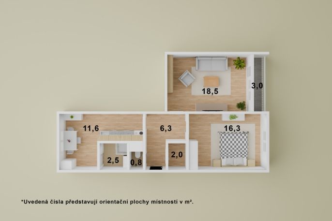 Pronájem, Byt 2+1, Ústí nad Labem