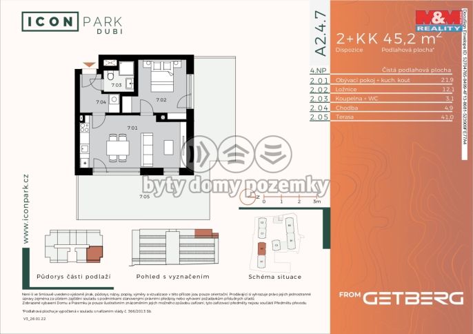 Pronájem, Byt 2+kk, Kladno