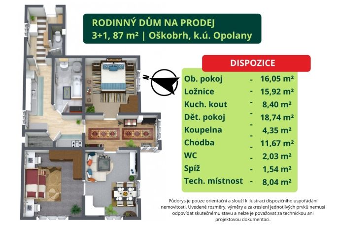 Prodej, Rodinný dům, Opolany