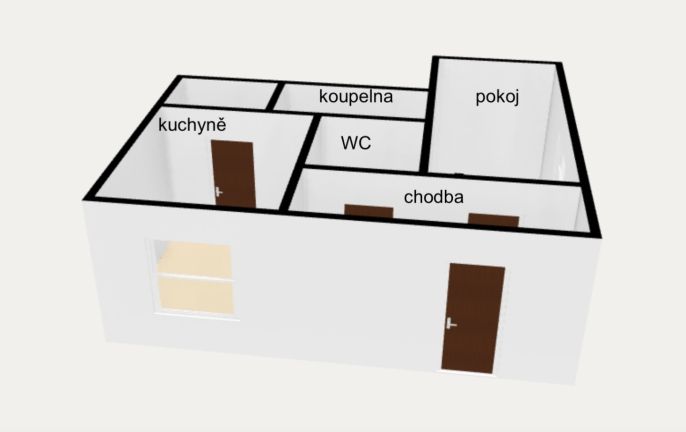 Pronájem, Byt 2+kk, Nové Město nad Metují