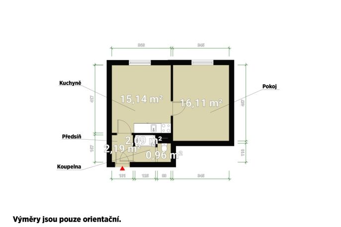 Pronájem, Byt 1+1, Plzeň