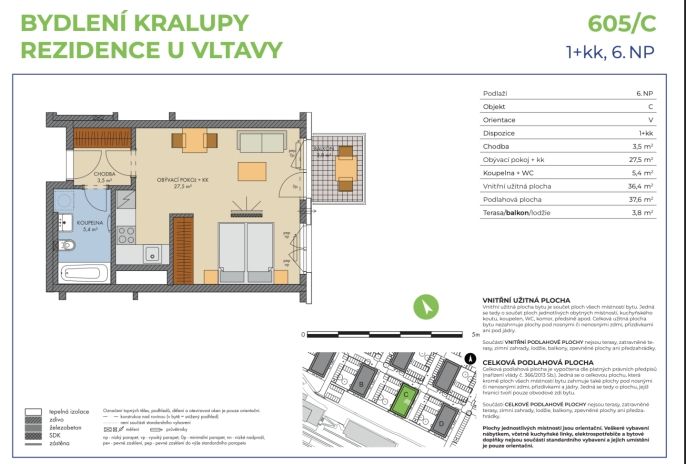 Prodej, Byt 1+kk, Kralupy nad Vltavou
