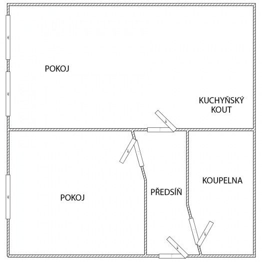Pronájem, Byt 2+kk, Meziboří