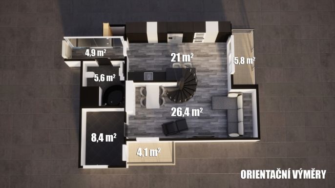 Pronájem, Byt 3+kk, Liberec