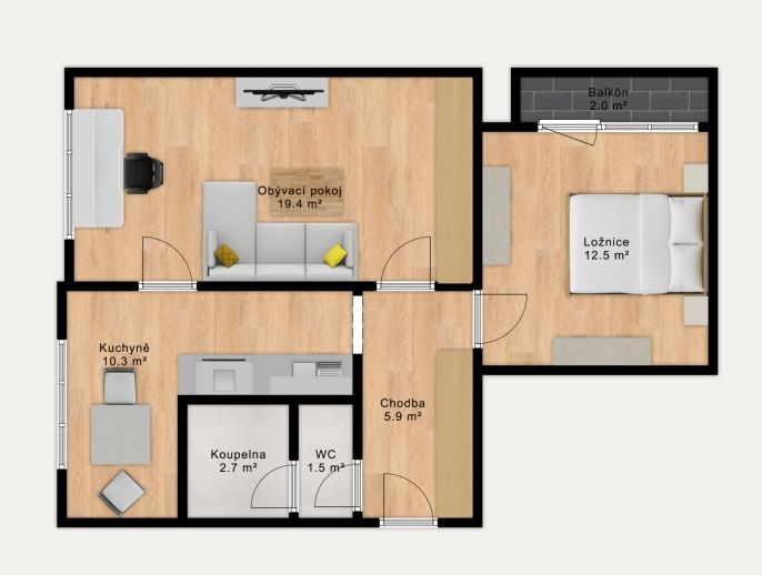 Prodej, Byt 2+1, Studená