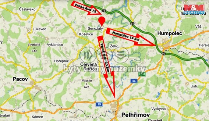 Pronájem, Byt 2+1, Senožaty