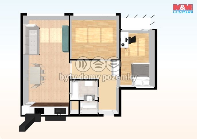 Pronájem, Byt 3+kk, Praha